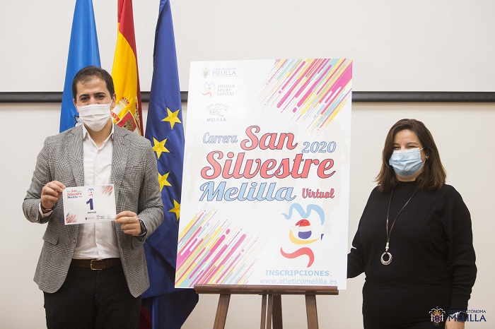 La San Silvestre Virtual fue presentada por el consejero Rachid Bussian, y la presidenta del Club Atlético Melilla, Inmaculada Ruiz