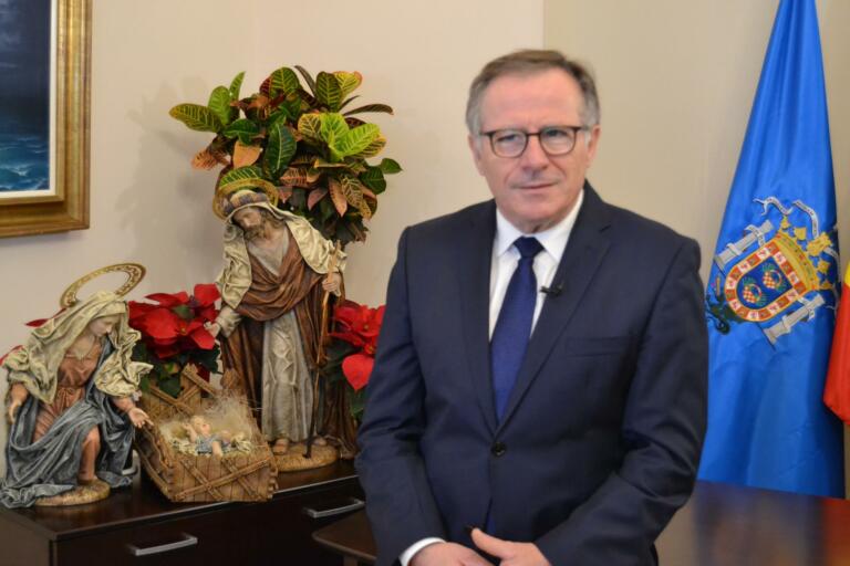 Eduardo de Castro durante su mensaje de Navidad a los melillenses (CAM)