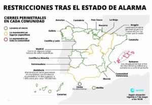Los melillenses que vayan a viajar a partir de este domingo debe saber que hay cuatro CCAA que mantendrán el toque de queda, que son Baleares, Canarias, Navarra y la Comunidad Valenciana. Las Islas Baleares, además, pide justificante para entrar en su territorio: Mallorca, Menorca, Ibiza y Formentera.