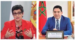 Los ministros de Exteriores de España y Marruecos, Arancha González Laya y Nasser Bourita
