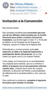 Invitación Sergio Martínez Ciudadanos Melilla