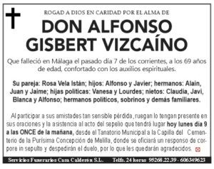 ESQUELA- DON ALFONSO GISBERT VIZCAÍNO