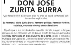 ESQUELA- DON JOSÉ ZURITA BURRA