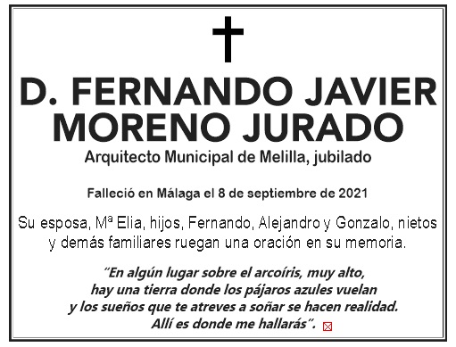 ESQUELA- D. Fernando Javier Moreno Jurado