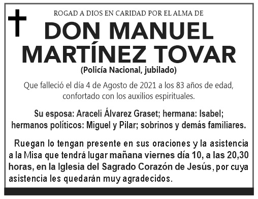 ESQUELA- Don Manuel Martínez Tovar