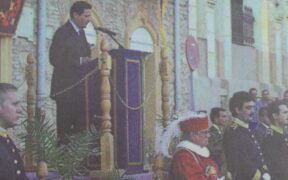 Mustafa Aberchán en el discurso del Día de Melilla
