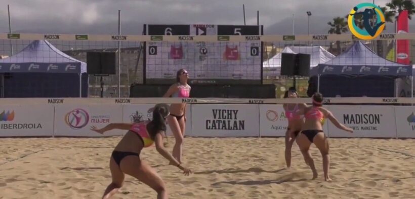 Imagen de un partido de voley playa