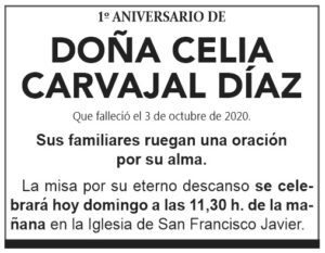 ESQUELA- Doña Celia Carvajal Díaz