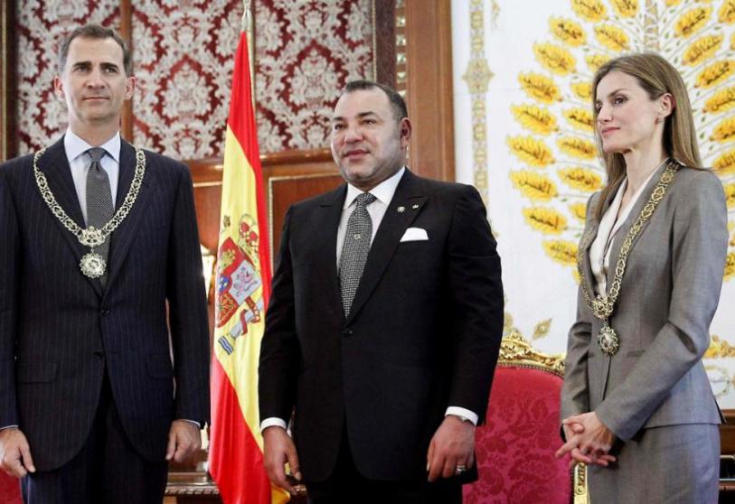 Reyes de España con el rey de Marruecos