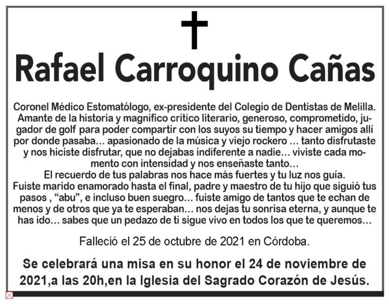 ESQUELA- Rafael Carroquino Cañas