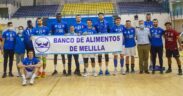 Los jugadores del Club Voleibol Melilla y los aficionados donaron voluntariamente más de 300 kilos de comida