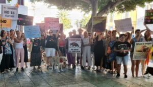 psoe en la protesta contra los toros
