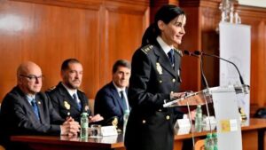 Layla Dris en su toma de posesión como comisaria jefe de Jaén el 9 de enero de 2025