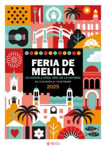 CARTEL FERIA DE MELILLA 2025 COLORES DE FERIA SUSANA CALVO BOIRA
