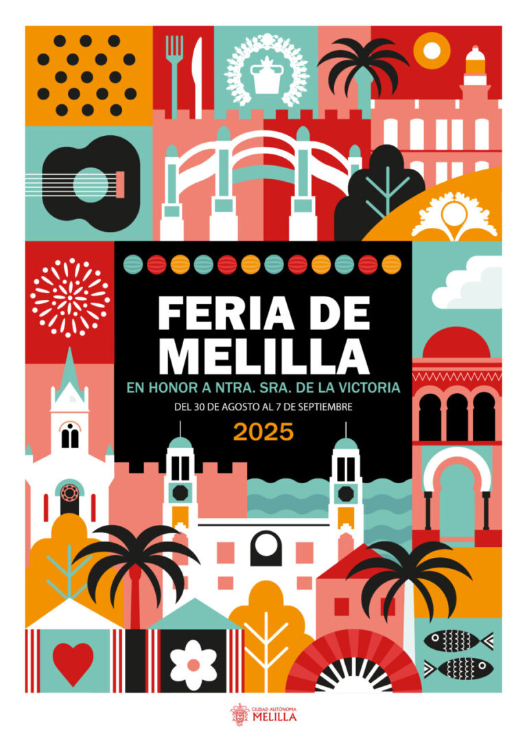 CARTEL FERIA DE MELILLA 2025 COLORES DE FERIA SUSANA CALVO BOIRA