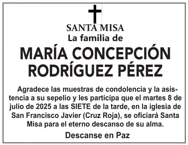 ESQUELA MARIA CONCEPCIÓN RODRIGUEZ