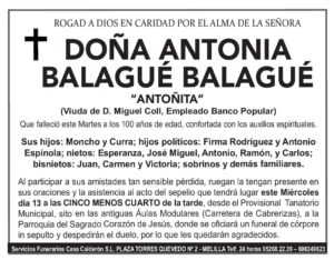 ESQUELA BALAGUÉ BALAGUÉ