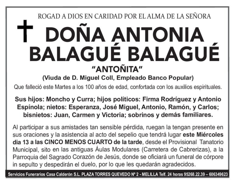 ESQUELA BALAGUÉ BALAGUÉ