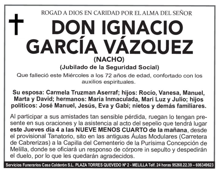 ESQUELA IGNACIO GARCÍA VÁZQUEZ