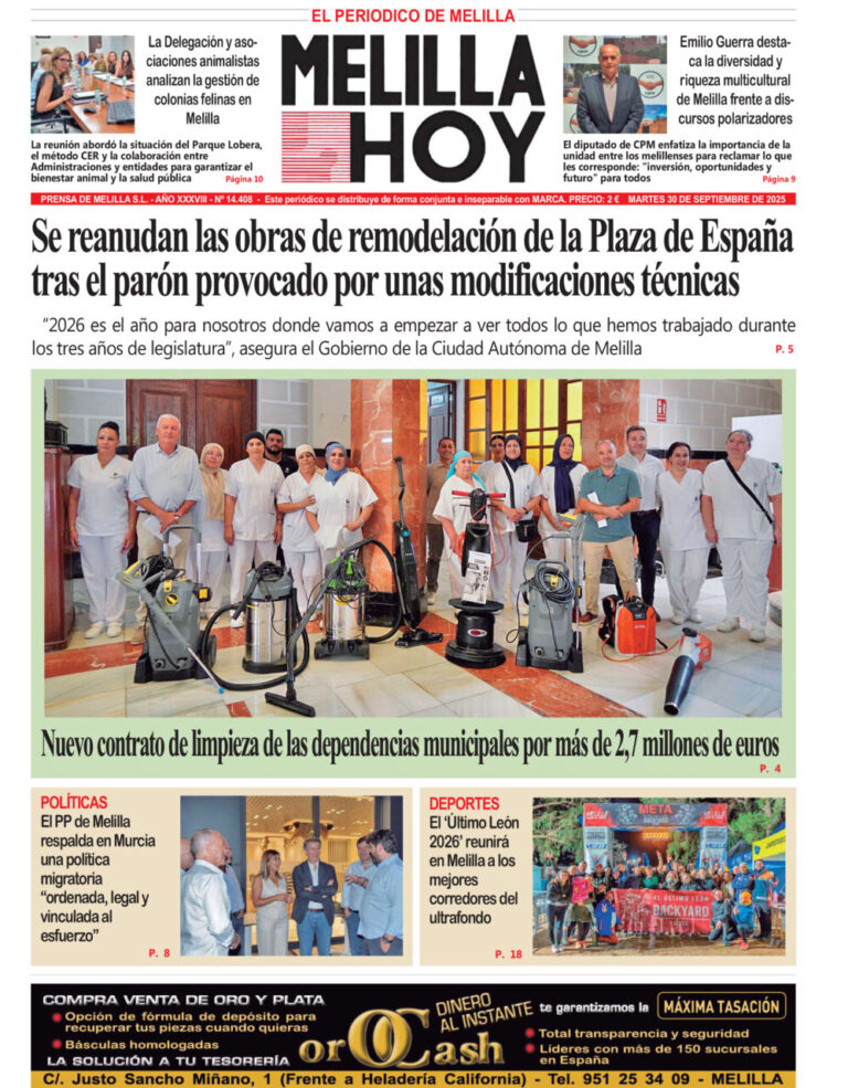 Portada del periódico Melilla Hoy del 30 de septiembre de 2025
