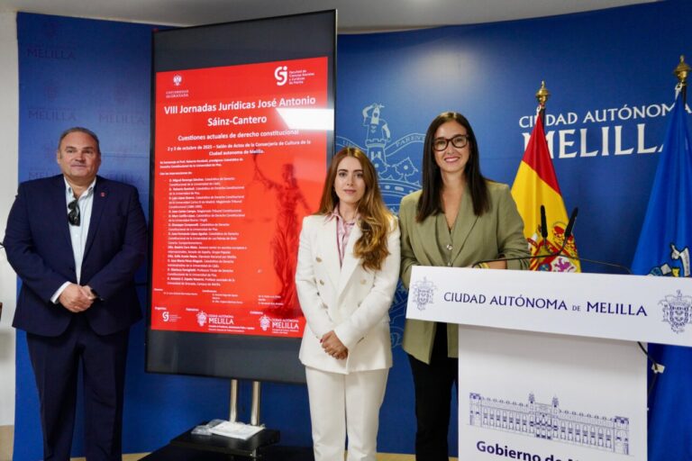 Presentación de las VIII Jornadas Jurídicas en Melilla con ponentes destacados.