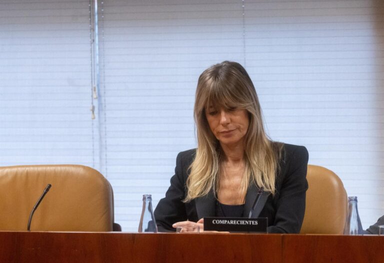 Begoña Gómez en la Audiencia Provincial de Madrid durante una comparecencia