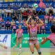 Jugadoras del Club Voleibol Melilla en un partido de la Liga Iberdrola