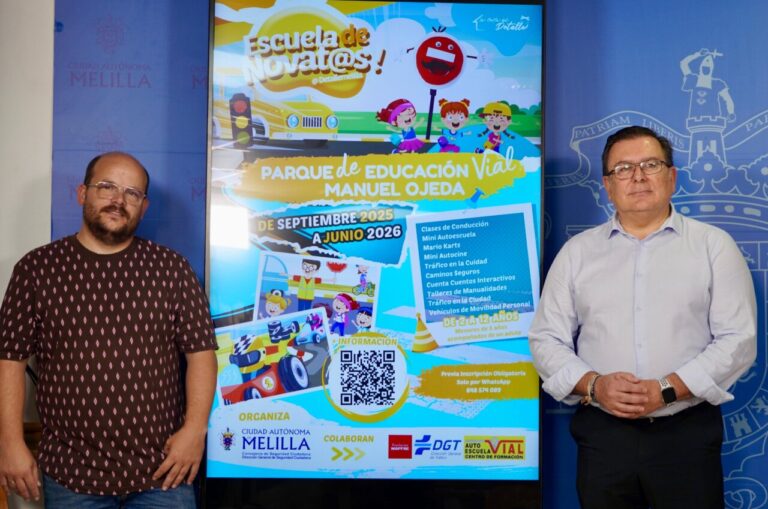 Presentación de la Escuela de Novatos en Melilla con información sobre educación vial.