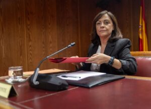 Ana María Fuentes, gerente del PSOE, en una audiencia del Senado.