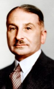 Retrato de Ludwig von Mises, destacado economista austriaco.