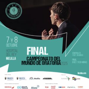 Joven orador en la fase final del Mundial de Oratoria en Melilla