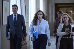 Ester Muñoz y otros miembros del PP en una rueda de prensa
