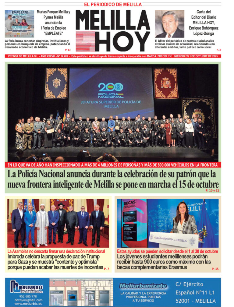 Portada del diario Melilla Hoy del 1 de octubre de 2025