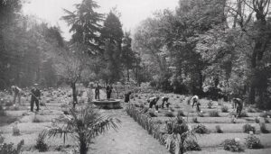 Trabajadores cuidando plantas en el Real Jardín Botánico.