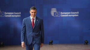 Pedro Sánchez llegando a la cumbre de líderes de la UE en Bruselas