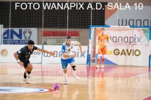 Jugadores del C.D. Melistar en un partido de fútbol sala