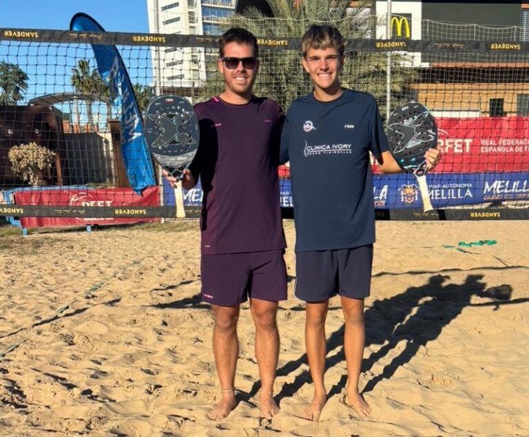 Nicolás Volpe y María Martínez, campeones de tenis playa en Melilla