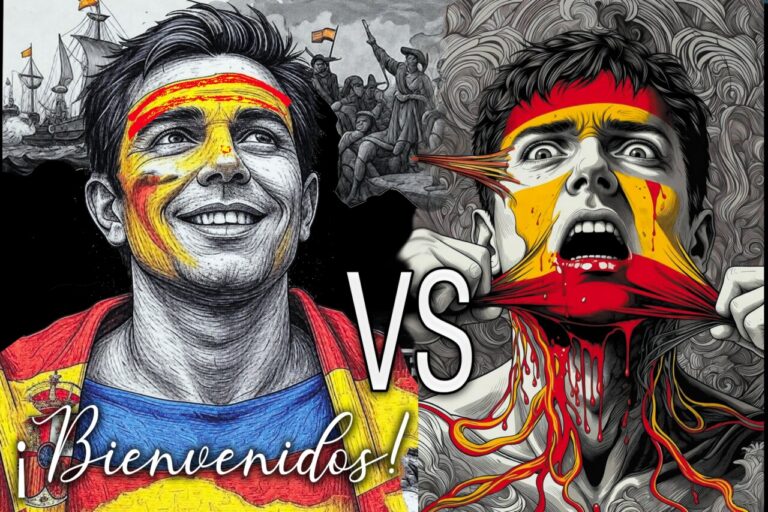 Ilustración que representa el debate sobre la identidad española