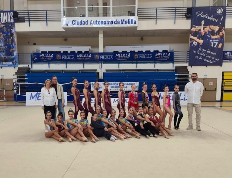 Gimnastas en el clasificatorio de la Copa de España de Gimnasia Rítmica en Melilla