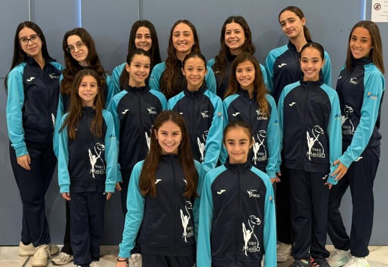 Grupo de gimnastas del Club Virka Melilla en el Campeonato de España