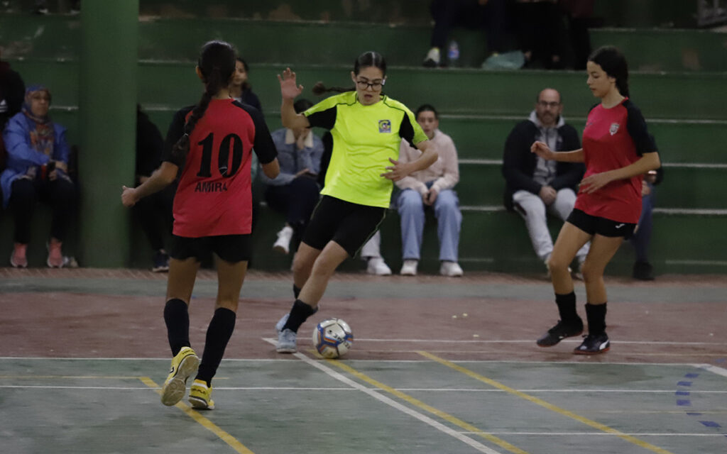 Jugadoras del Gimnástico Melilla en la final de fútbol sala infantil femenino