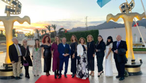 Grupo melillense posando en la inauguración del Festival de Cine de Nador