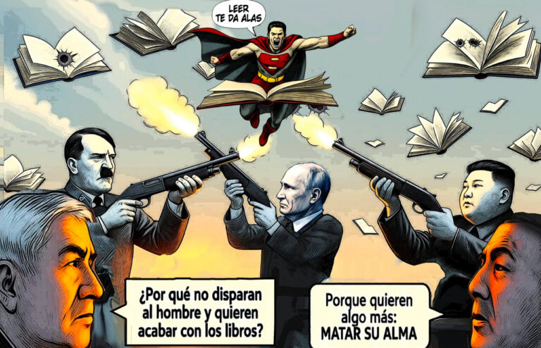 Ilustración sobre la importancia de los libros en la sociedad.