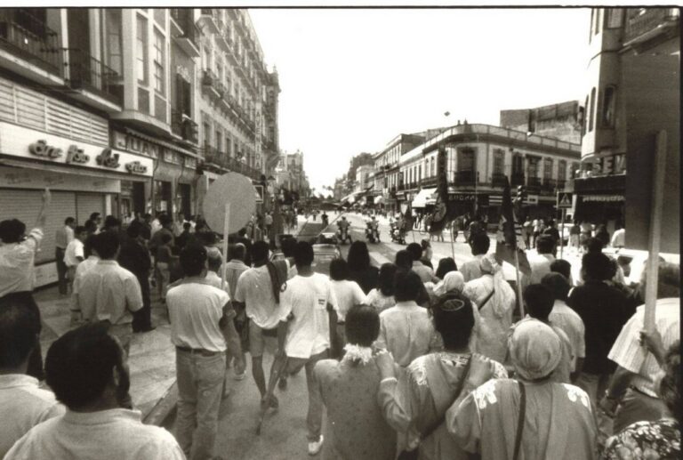 Manifestación en Melilla durante los años 1985 a 1987 por derechos civiles.