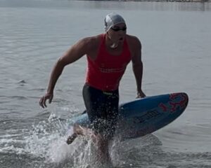 Miguel Ángel Rozas compitiendo en salvamento y socorrismo en el agua