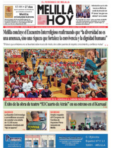 Portada del periódico Melilla Hoy del 8 de noviembre de 2025.