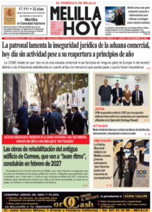 Portada del periódico Melilla Hoy del 13 de noviembre de 2025