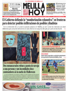 Portada del periódico Melilla Hoy del 3 de noviembre de 2025