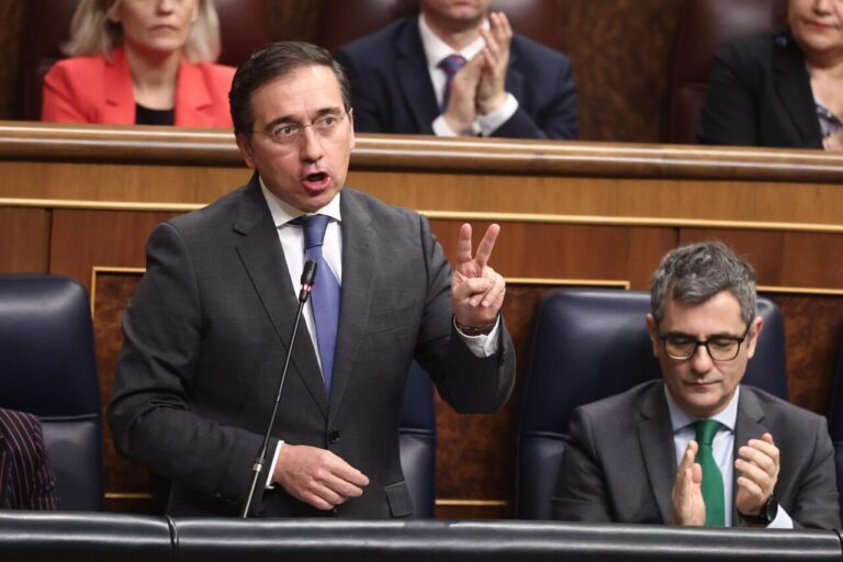 José Manuel Albares hablando en el Congreso sobre el Sáhara Occidental.