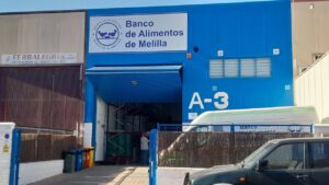 Fachada del Banco de Alimentos de Melilla con su logo visible